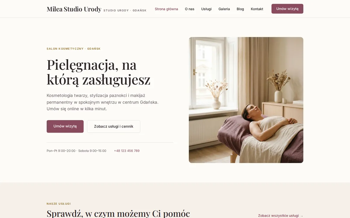 Podgląd strony stronadlabeauty.pl